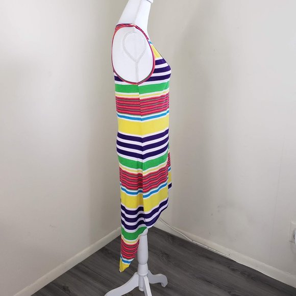 Feathers Colorful Racer Back Long Slug Dress Size Large - Picture 6 of 12